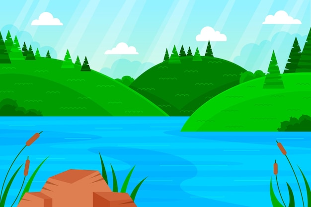 Free Vector flat illustration of landscape