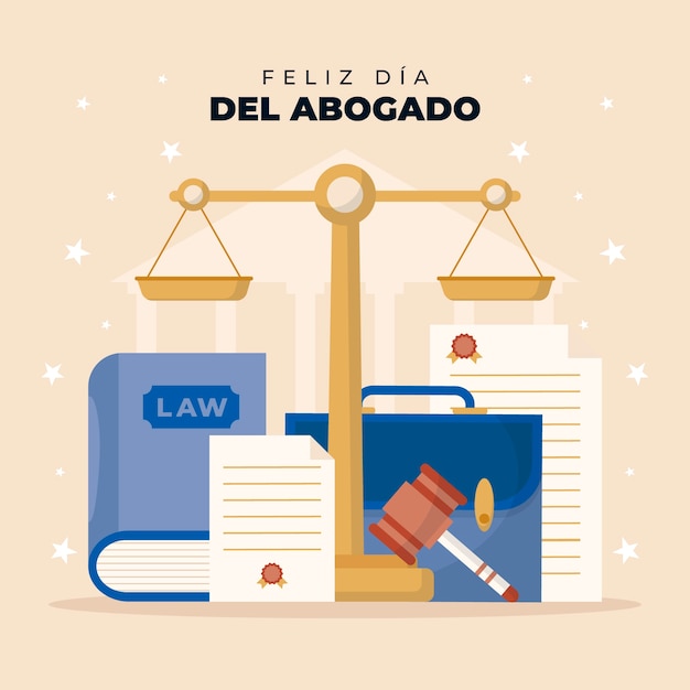 Free Vector flat illustration of lawyers day in spanish