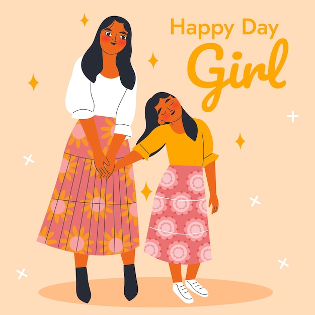 Free Vector flat illustration for national girl child day celebration