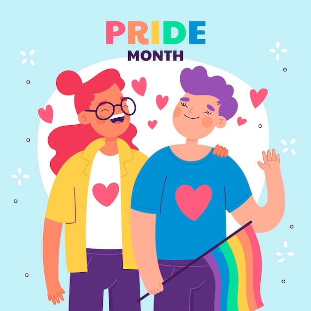 Free Vector flat illustration for pride month celebration