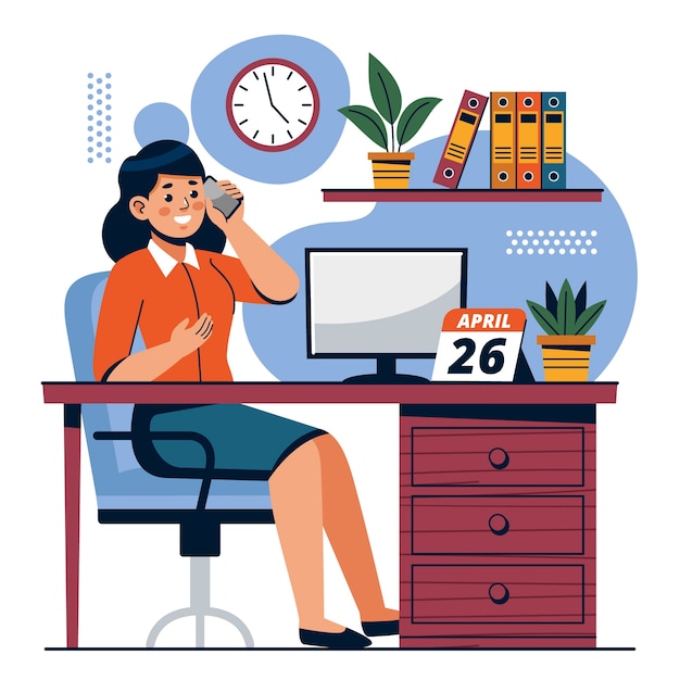 Free vector flat illustration for secretary's day celebration