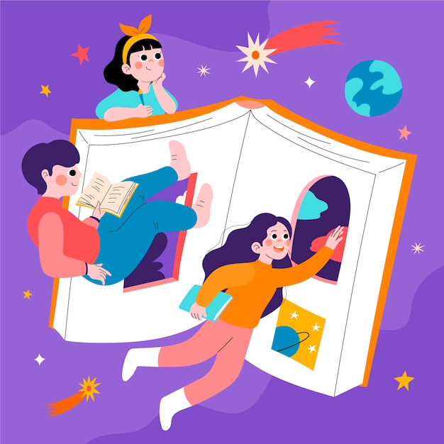 Free vector flat illustration for world book day celebration