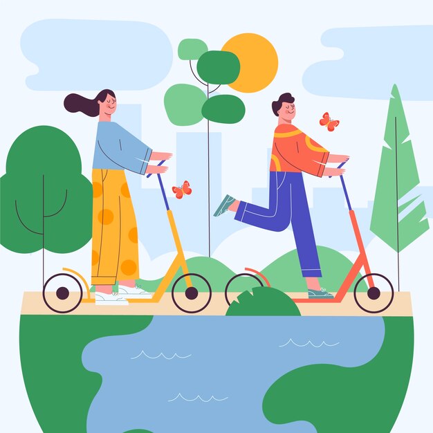 Flat illustration for world car free day