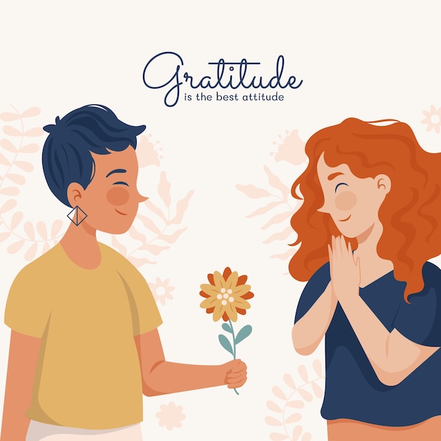 Flat illustration for world gratitude day celebration