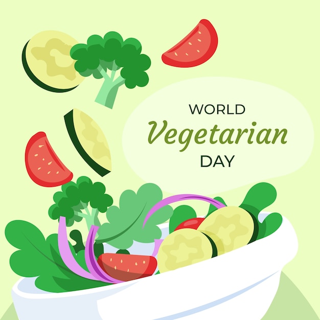 Free Vector flat illustration for world vegetarian day