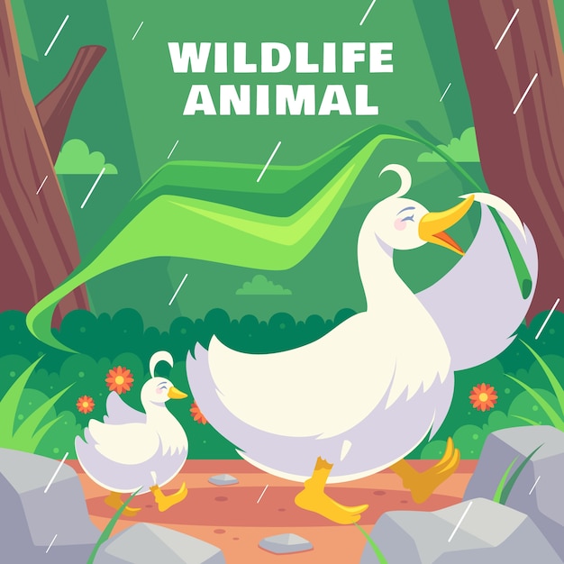 Free Vector flat illustration for world wildlife day