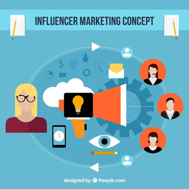 Free Vector flat influencer marketing concept