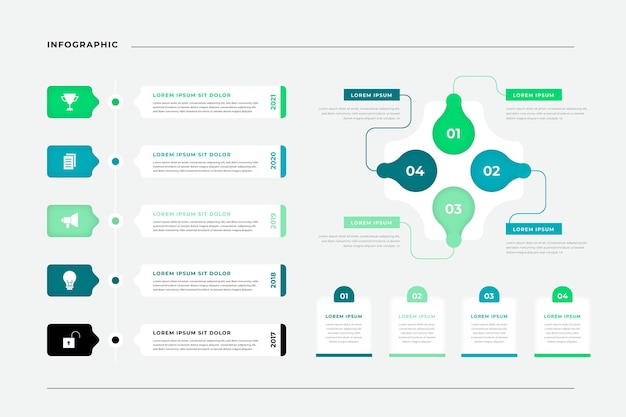 Free Vector flat infographic element collection