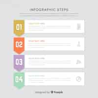 Free vector flat infographic steps concept