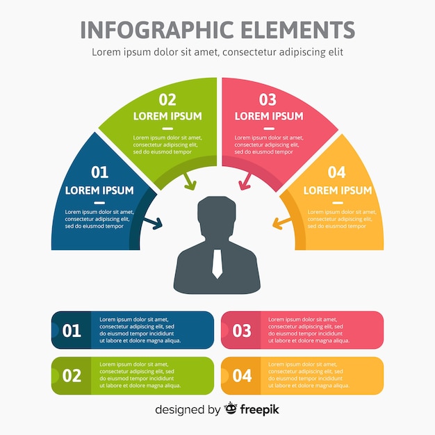 Free vector flat infographic steps template