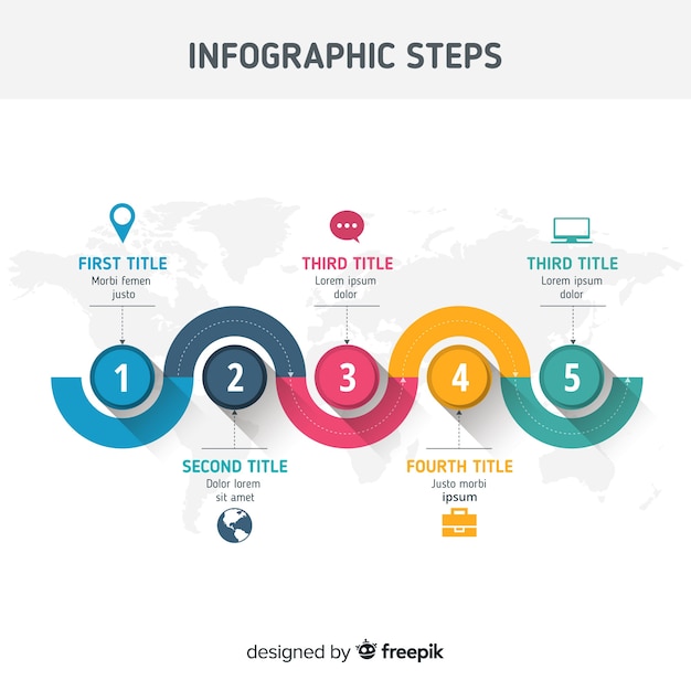 Free Vector flat infographic steps