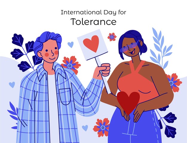 Flat international day for tolerance illustration