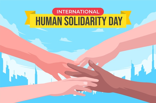 Flat international human solidarity day illustration