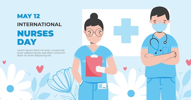 Free Vector flat international nurses day social media post template