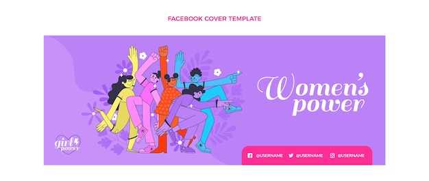 Free Vector flat international women's day social media cover template