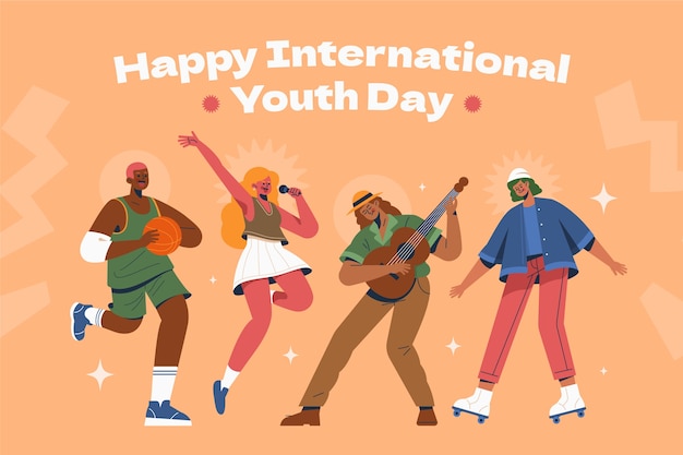 Free vector flat international youth day background