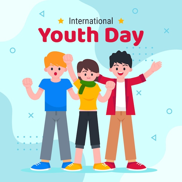 Free Vector flat international youth day illustration