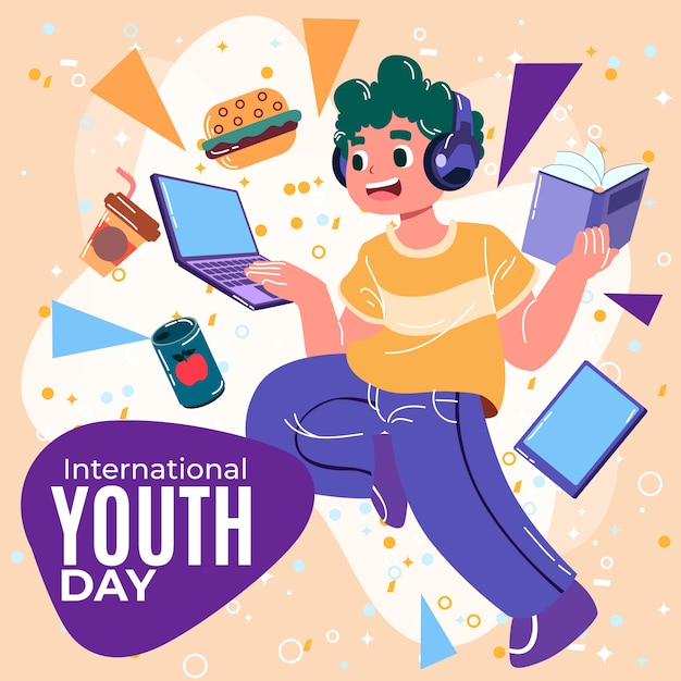 Free Vector flat international youth day illustration