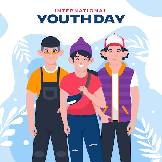 Free Vector flat international youth day illustration