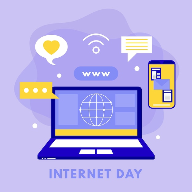 Free vector flat internet day illustration