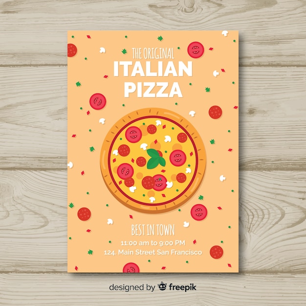 Free Vector flat italian restaurant flyer