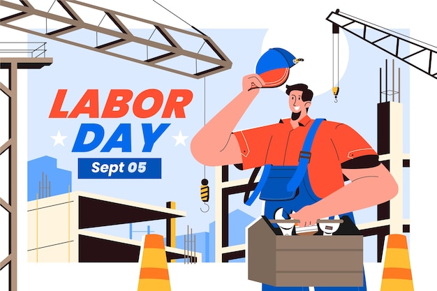 Free Vector flat labor day background