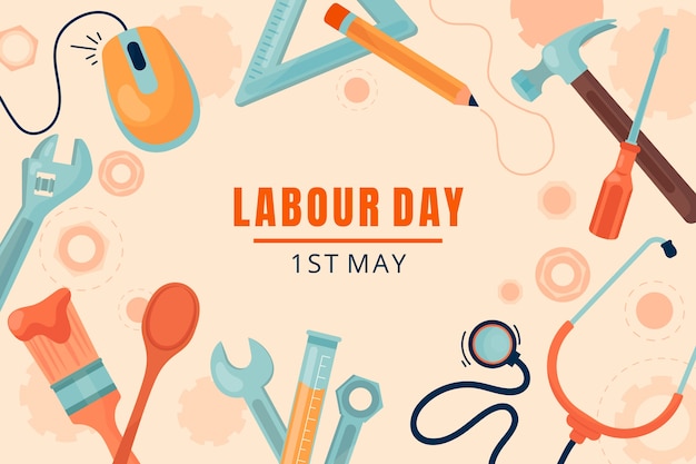 Free vector flat labour day background
