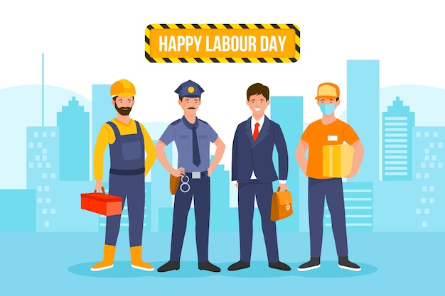 Flat labour day background