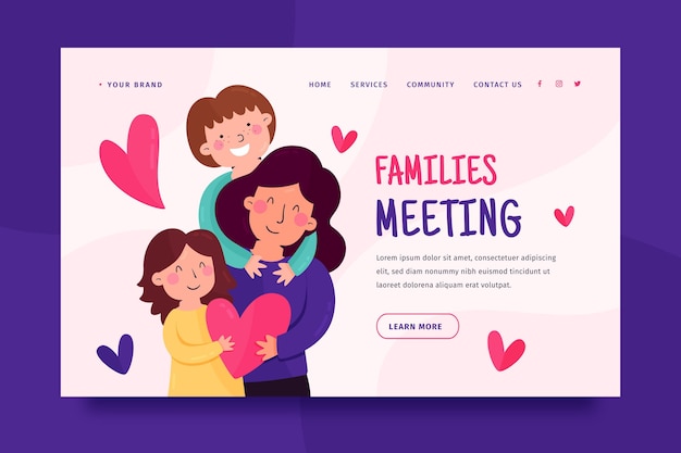 Free Vector flat landing page design