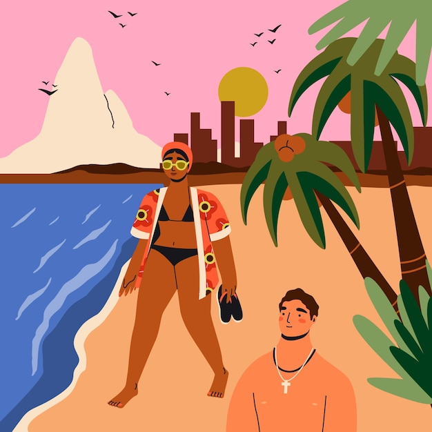 Free Vector flat latin america scene illustration