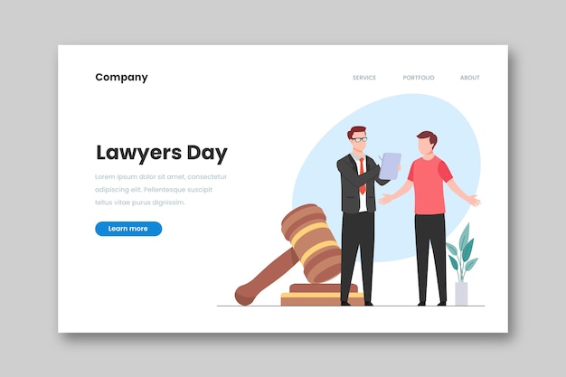 Free Vector flat lawyers day landing page