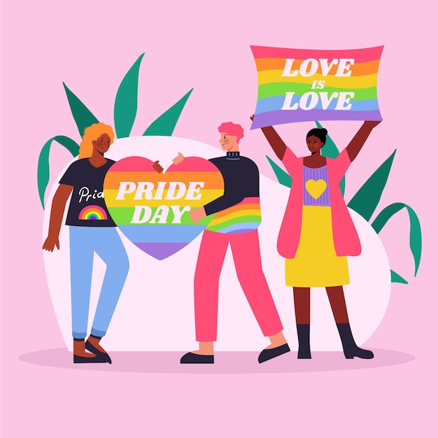 Free Vector flat lgbt pride day lgbt illustration