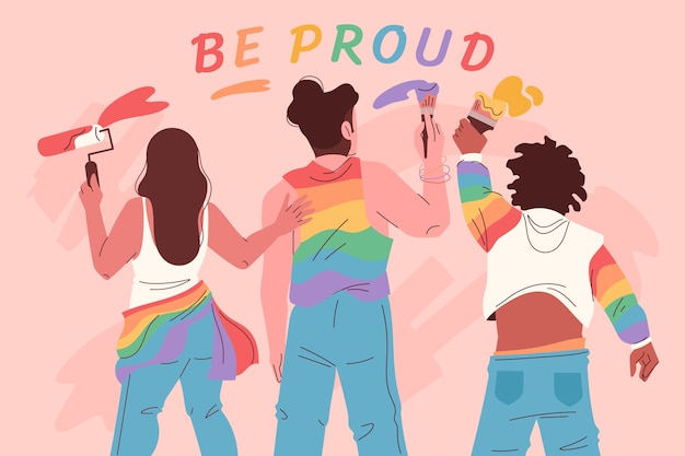 Free Vector flat lgbt pride month background