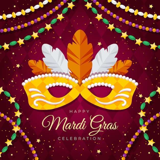 Free Vector flat mardi gras mask