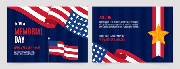 Free vector flat memorial day brochure template