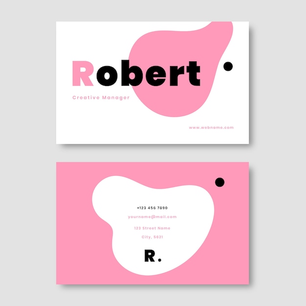 Flat minimal double-sided horizontal business card template