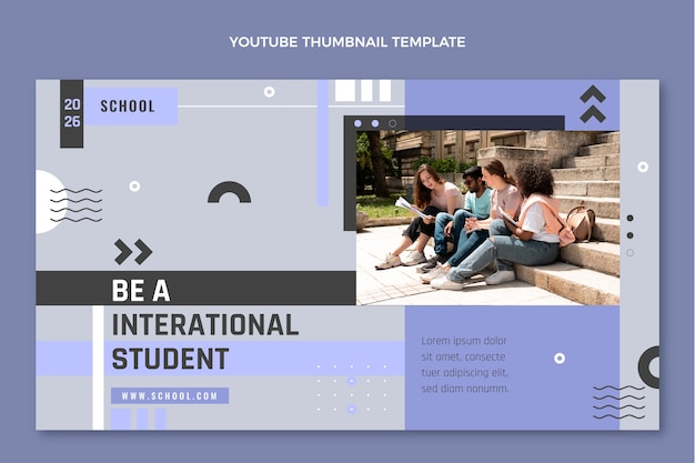 Flat minimal international school youtube thumbnail