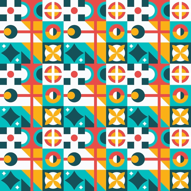 Free vector flat mosaic pattern design