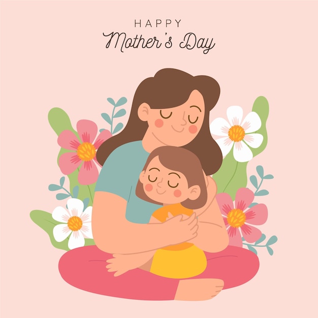 Free Vector flat mother's day illustration