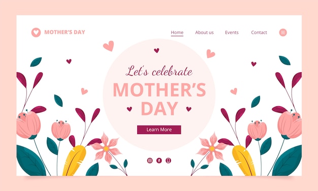 Free Vector flat mother's day landing page template