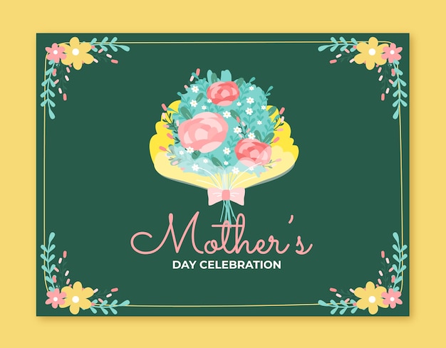 Free Vector flat mother's day photocall template