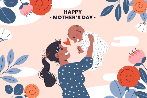 Free Vector flat mothers day background