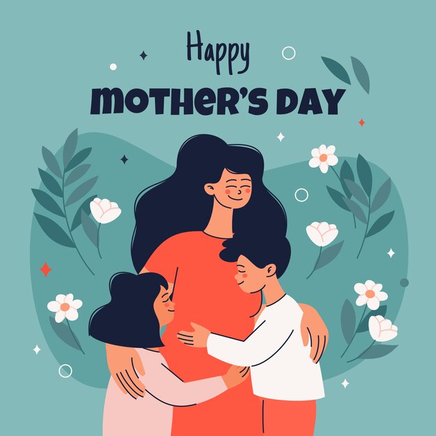 Flat mothers day illustration