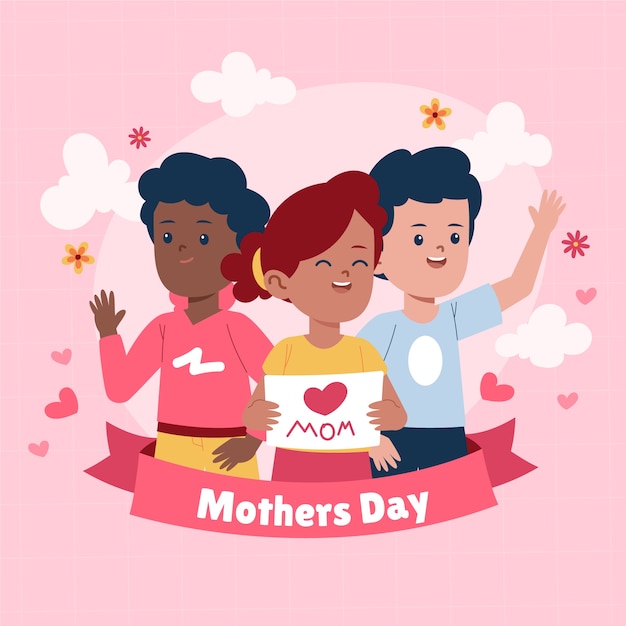 Flat mothers day illustration