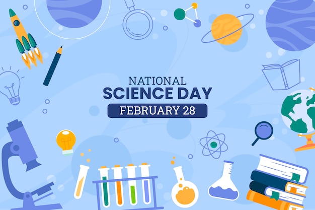 Free Vector flat national science day background