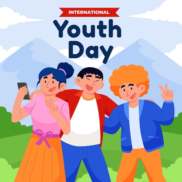 Free Vector flat national youth day illustration