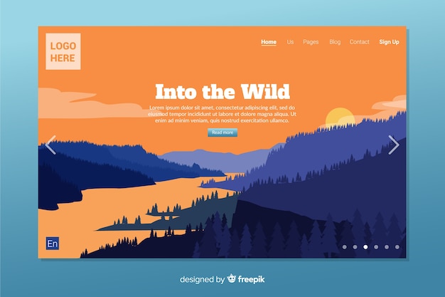 Free Vector flat nature landing page template