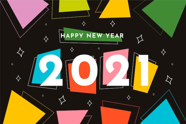 Flat new year 2021 background