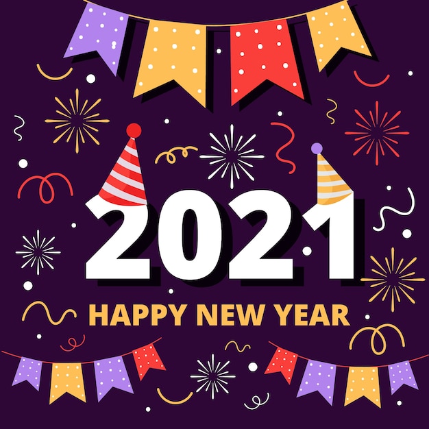 Free Vector flat new year 2021 background