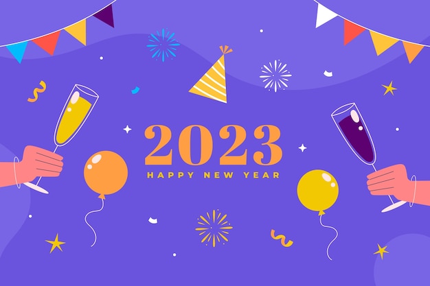 Flat new year 2023 background